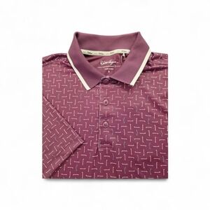 NWT Walter Hagen P11 Broken Club Geo Polo Golf Short Sleeve Shirt S Burgundy